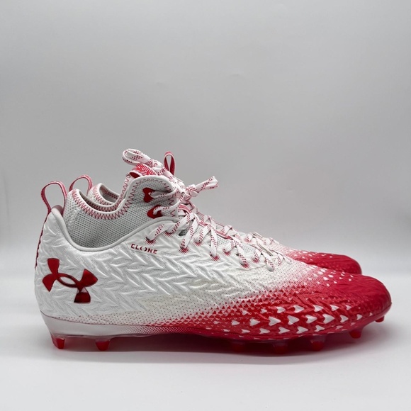 Under Armour Spotlight Clone 3.0 MC Football Cleats White Red Mens Size 15 main image 12